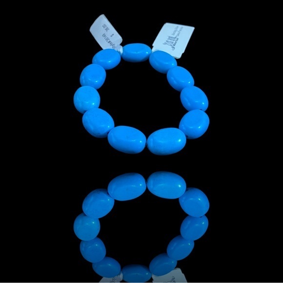 21st  Stone Genuine SemiPrecious Stone Blue Stone Bracelet